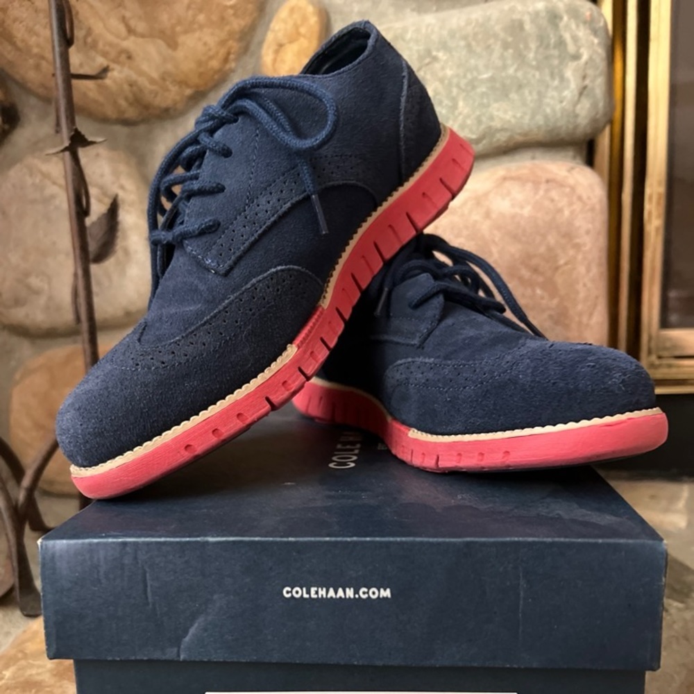 Cole Haan Boy Navy Dress Shoes 3.5